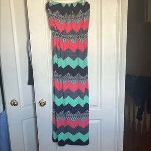Colorful Chevron Maxi Dress